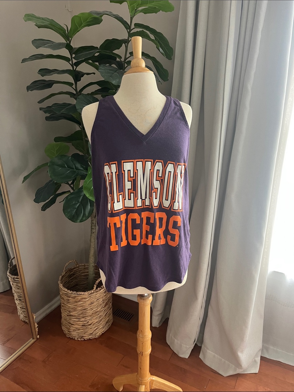 boxercraft Purple and Orange Clemson Tigers V-Neck Tank